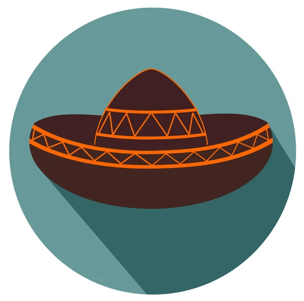 Icône Design Plat Sombrero Mexicain Vecteur Eps — Image vectorielle