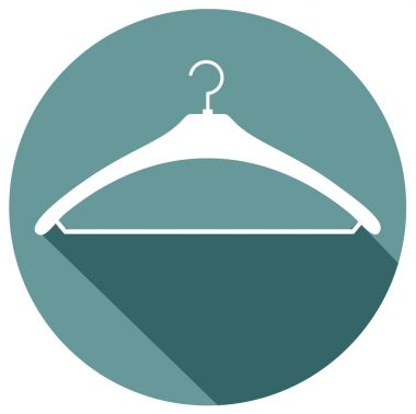 Elbise askısı siyah düz tasarım simge vektör eps 10