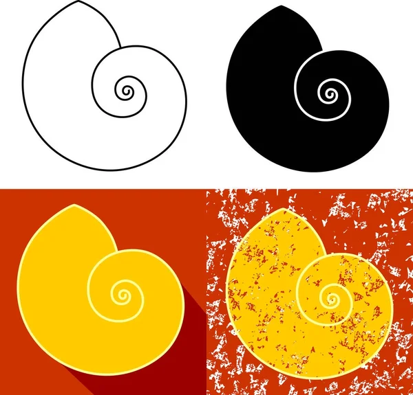 Concepto Nautilus Icono Grunge Vector Eps — Archivo Imágenes Vectoriales