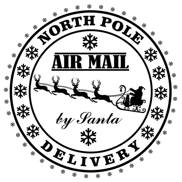 Nordpol Lieferung Weihnachtsmann Poststempel Vektor Eps — Stockvektor