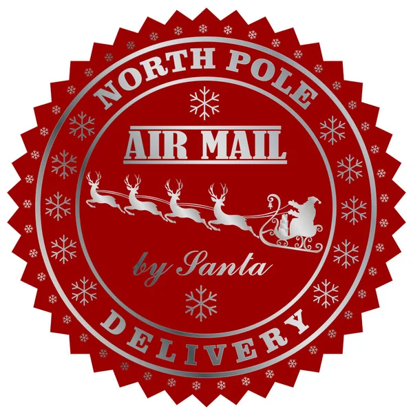 Nort Pole Levering Door Santa Post Stempel Vector Eps — Stockvector