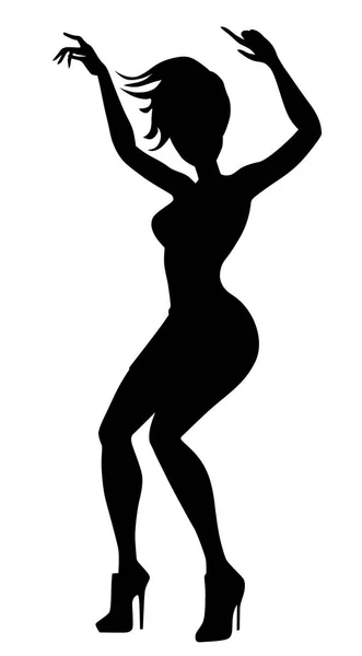 Young Woman Dancing High Heels Vector Eps — Stock Vector