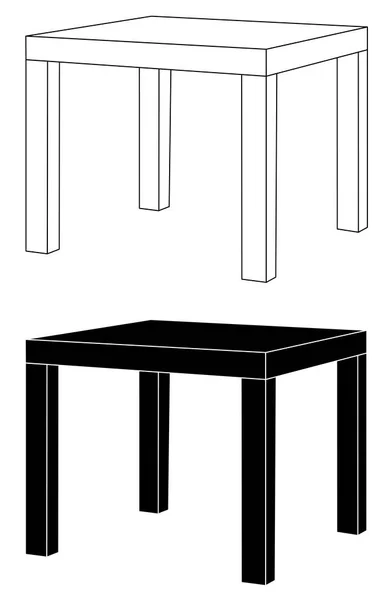 Set White Black Tables Isolated White Background Vector Eps — Stock Vector