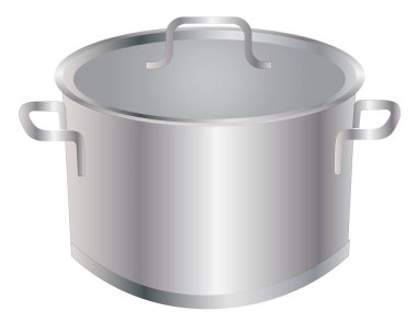 Beyaz arka plan vektör eps 10 izole tencereye çelik