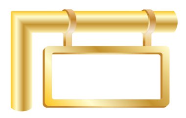 Altın boş sokak işareti bussines anlayışı vektör eps 10 için