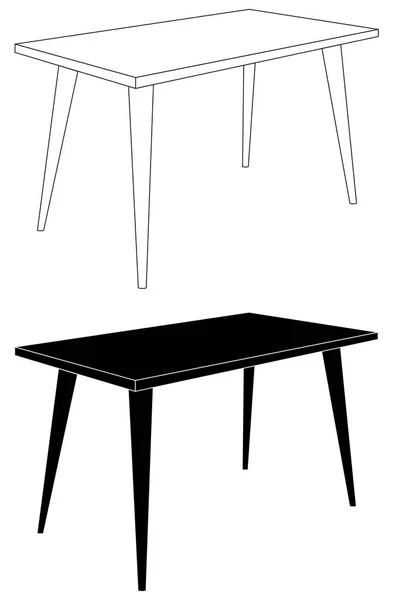 Ensemble Tables Blanches Noires Isolées Sur Fond Blanc Vecteur Eps — Image vectorielle
