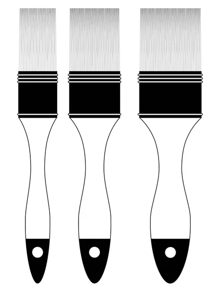 Brush Set Isolated White Background Vector Eps — Stock Vector