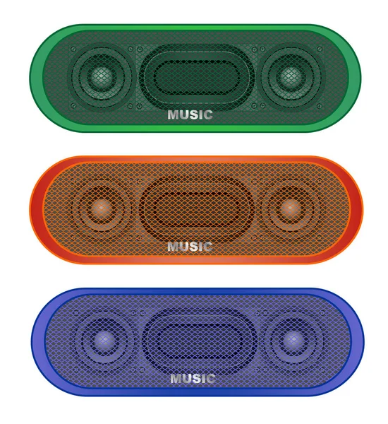 Haut Parleur Bluetooth Moderne Avec Musique Écrite Sur Vecteur Grille — Image vectorielle