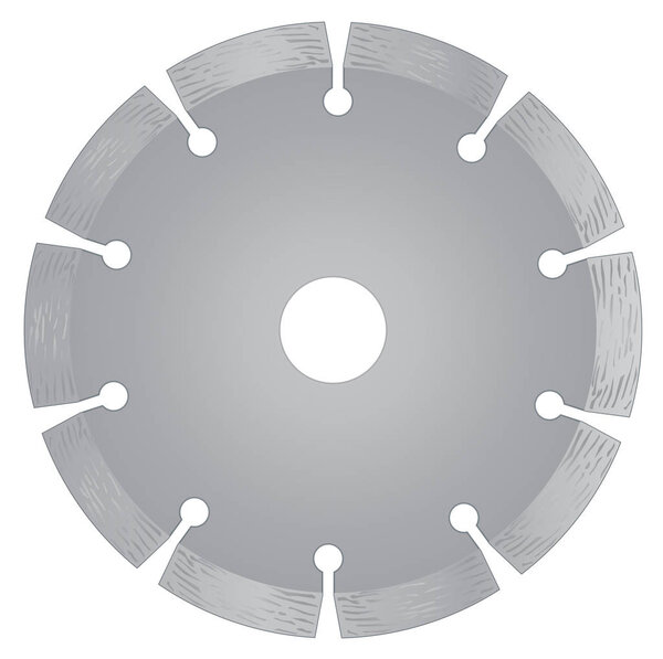 Cutting disk with diamonds - Diamond disc for concrete on the white background vector eps 10