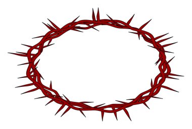 Dikenli, kırmızı taç Easter Hıristiyanlık vektör eps 10 dini sembolü