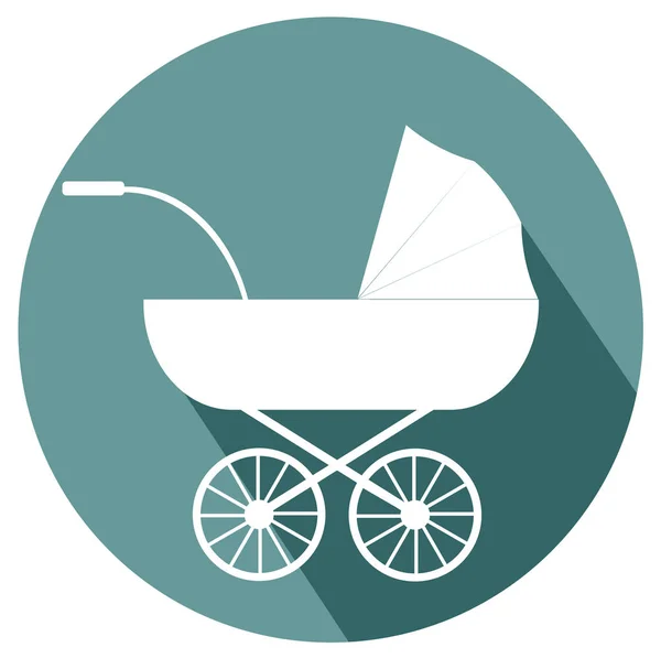 Bebê Carrinho Bebê Design Plano Ícone Vetor Eps —  Vetores de Stock