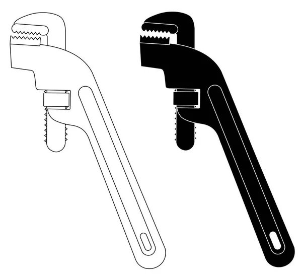 Adjustable Wrench Tool Job Vector Eps — Stock Vector