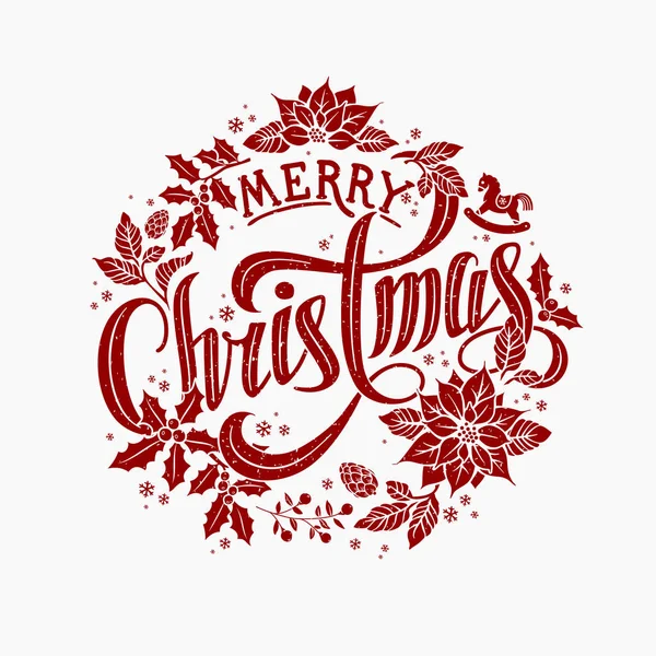 Счастливого рождественского каллиграфического дизайна — стоковый вектор