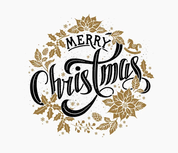 Merry Christmas  Calligraphic  Design — Stock Vector