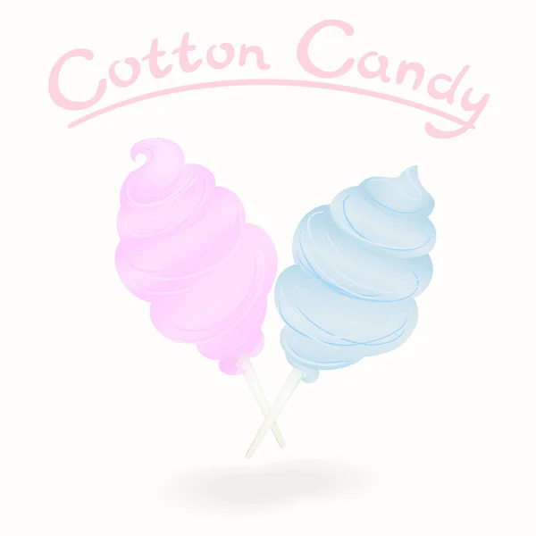 Cotone zucchero filato rosa e blu isolato su sfondo bianco — Foto Stock