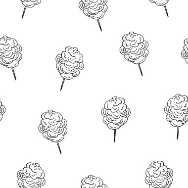 Pamuk şeker seamless modeli. Tatlılar kavramı arka plan.