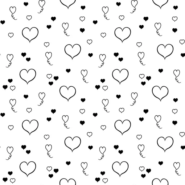 Hearts seamless pattern. Hand drawn romantic ornament for wrapping paper. Decorative pattern for banners, flayers, cards and posters, for invitation on weddings and wall-papers for girls illustration — Stock Photo, Image