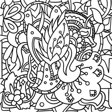 Oyma tek renkli desen. Mehdi halı tasarım. Uyumlu sakinleştirici doodle doku. Doodling siyah ve beyaz arka plan kavisli. İlgisiz sağduyulu. İddialı kullanılabilir, canlandırıcı kavisli doodling mehndi.