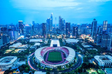 Çin 'in Guangzhou şehrinde gece görüşü