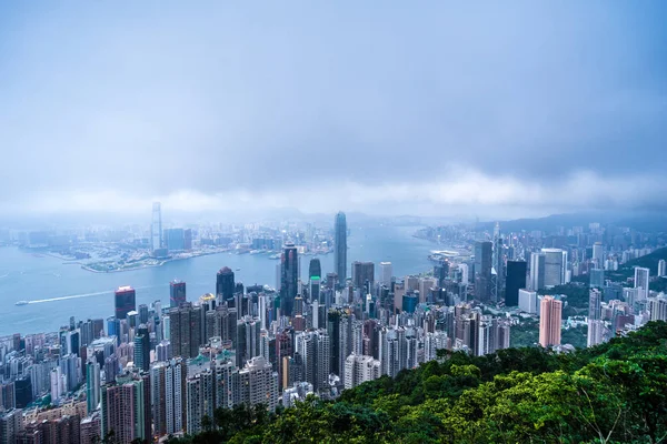 Overlooking Hong Kong on mountain — 스톡 사진