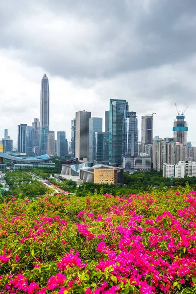 Centrum van de stad in Shenzhen China — Stockfoto