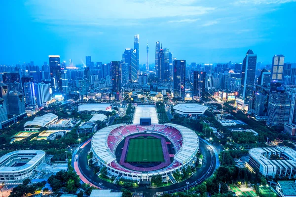 Vista notturna nella città di Guangzhou Cina Immagini Stock Royalty Free