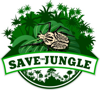 Vektör orman amblemi goliath böceği ile