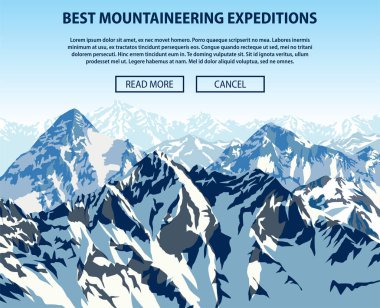 Vector mountaineering expeditions background theme clipart