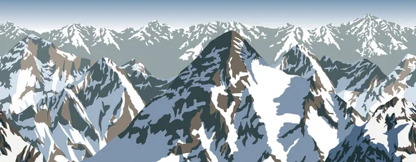 Vector Himalaya alpes montañas fondo textura patrón sin costuras — Vector de stock