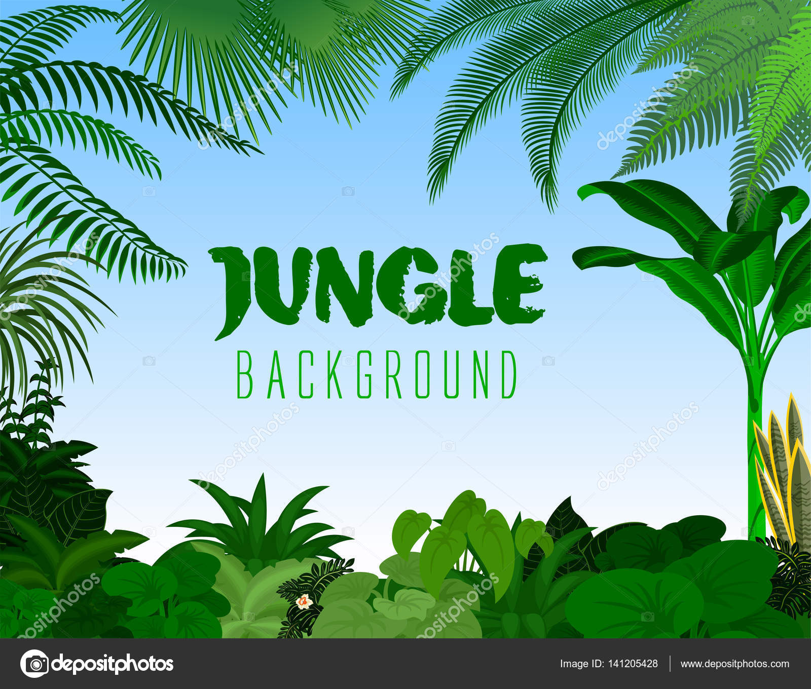 jungle rainforest background vector illustration stock vector