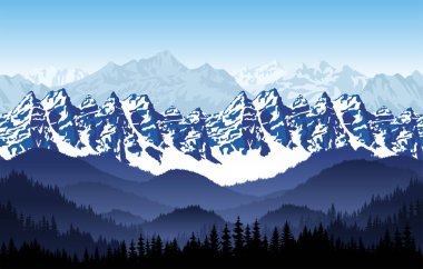 seamless mountains forest background clipart