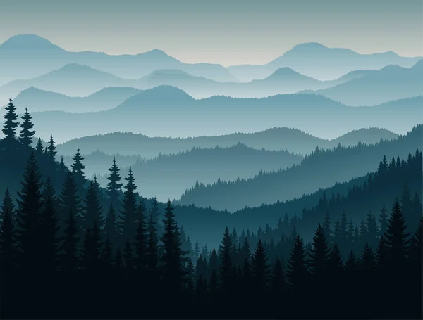 Vecteur matin en montagne — Image vectorielle
