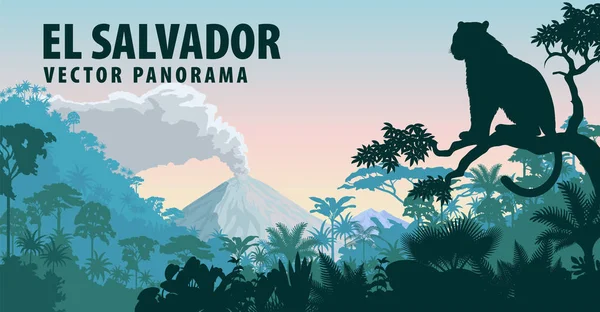 Panorama vectorial de El Salvador — Vector de stock