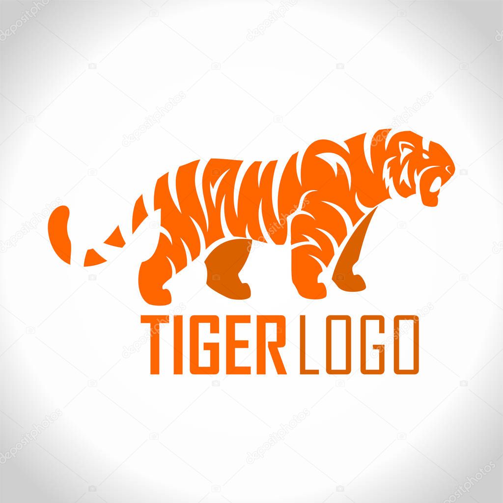 Vector angry tiger mascot logo illustration