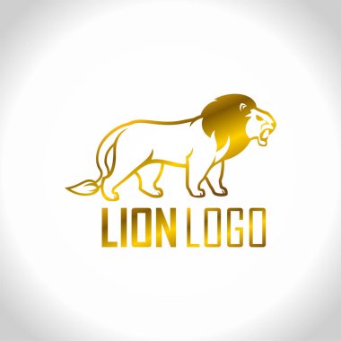 Altın Aslan - vektör logo amblem