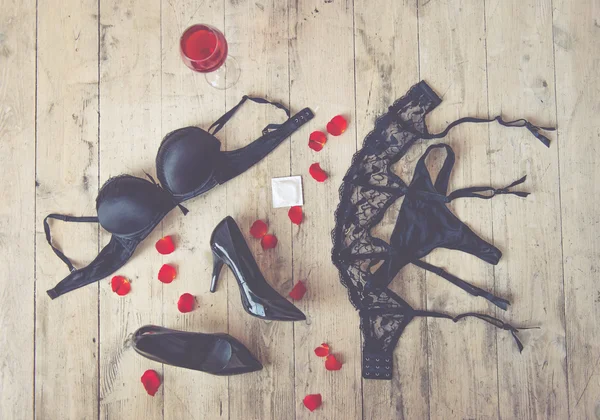 Sexy zwarte lingerie — Stockfoto