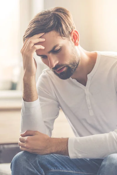 Handsome man at home — Stock Photo, Image