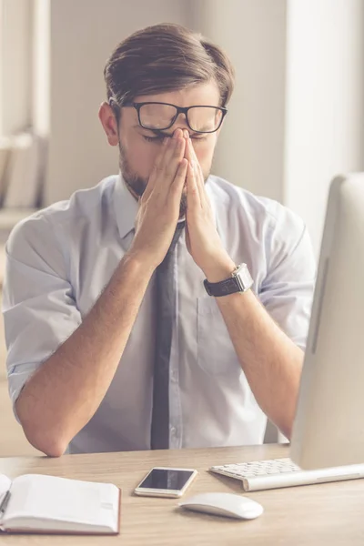 Handsome businessman working — Stock Photo, Image