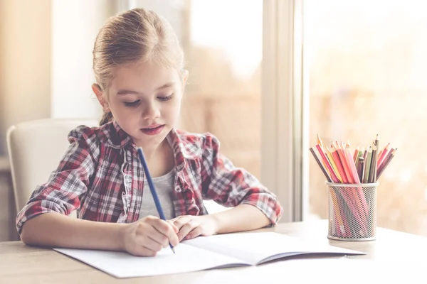 Carino piccola studentessa — Foto Stock