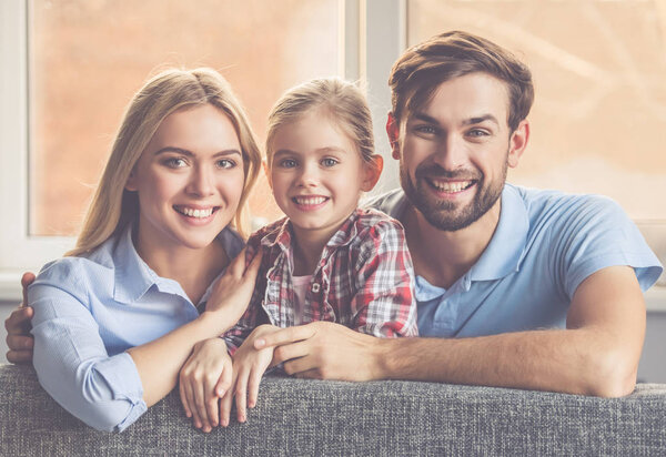 Happy family at home