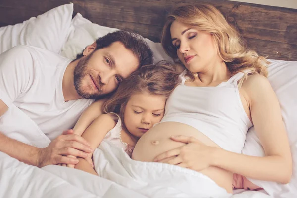 Happy family waiting for baby — Stock Photo, Image