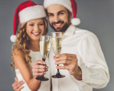 Güzel çift Noel Kutlamaları