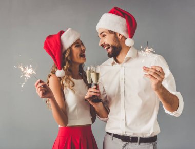 Güzel çift Noel Kutlamaları
