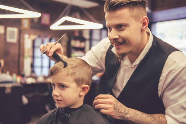 Kid at the barber shop