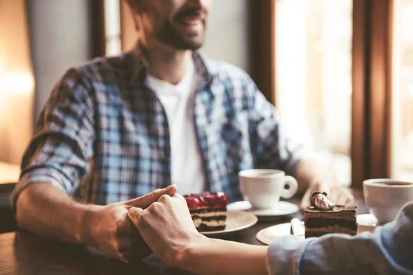 Couple at the cafe — Stock Photo, Image