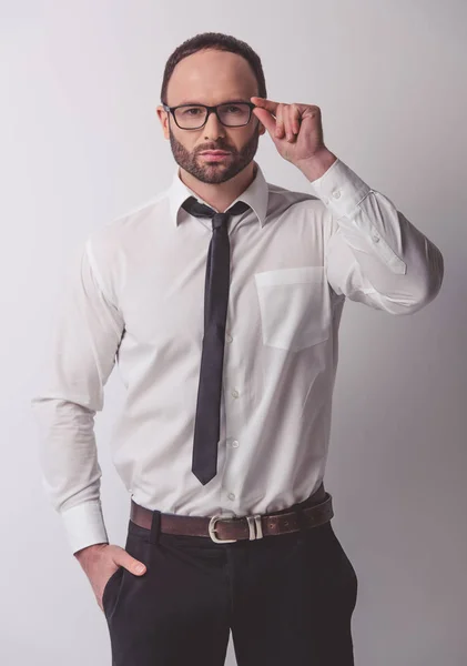 Handsome confident businessman — Stockfoto