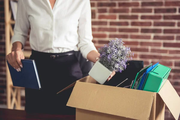 Business woman getting fired — Stock Photo, Image