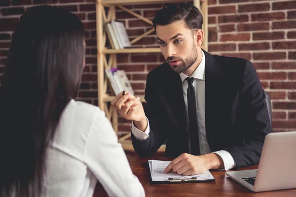 Op de sollicitatiegesprek — Stockfoto