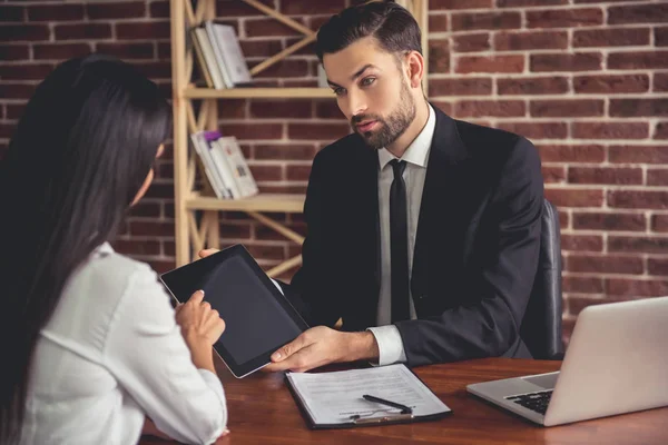 Op de sollicitatiegesprek — Stockfoto