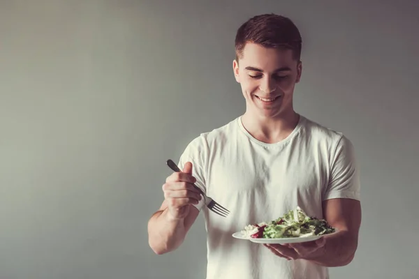 Guy with healthy food